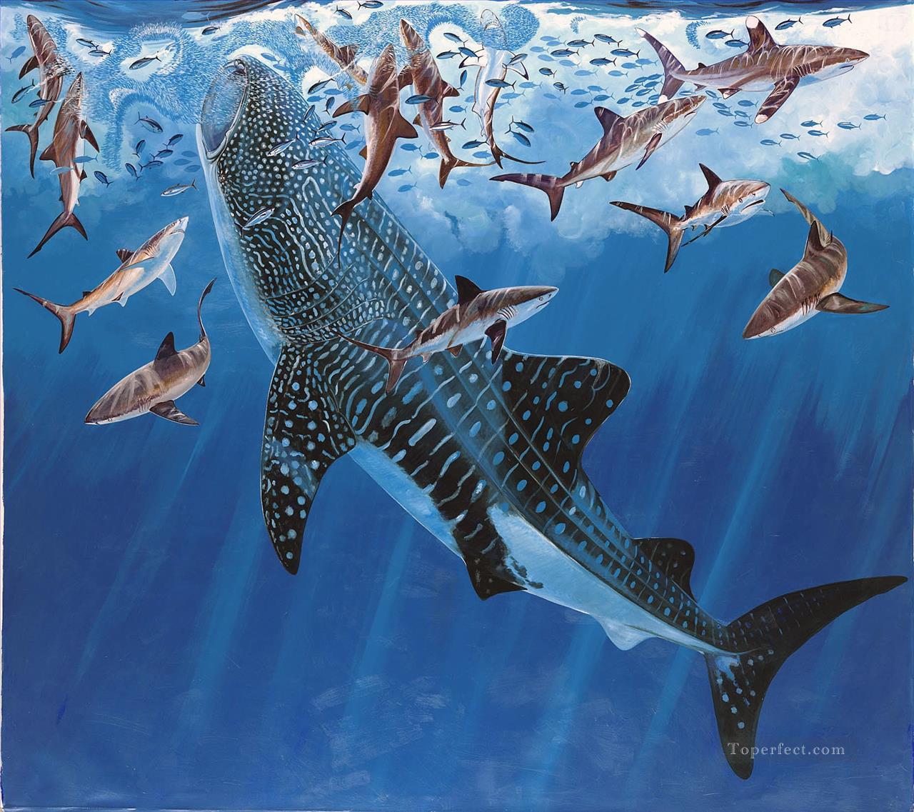 GH Art Whale Shark Oil Paintings